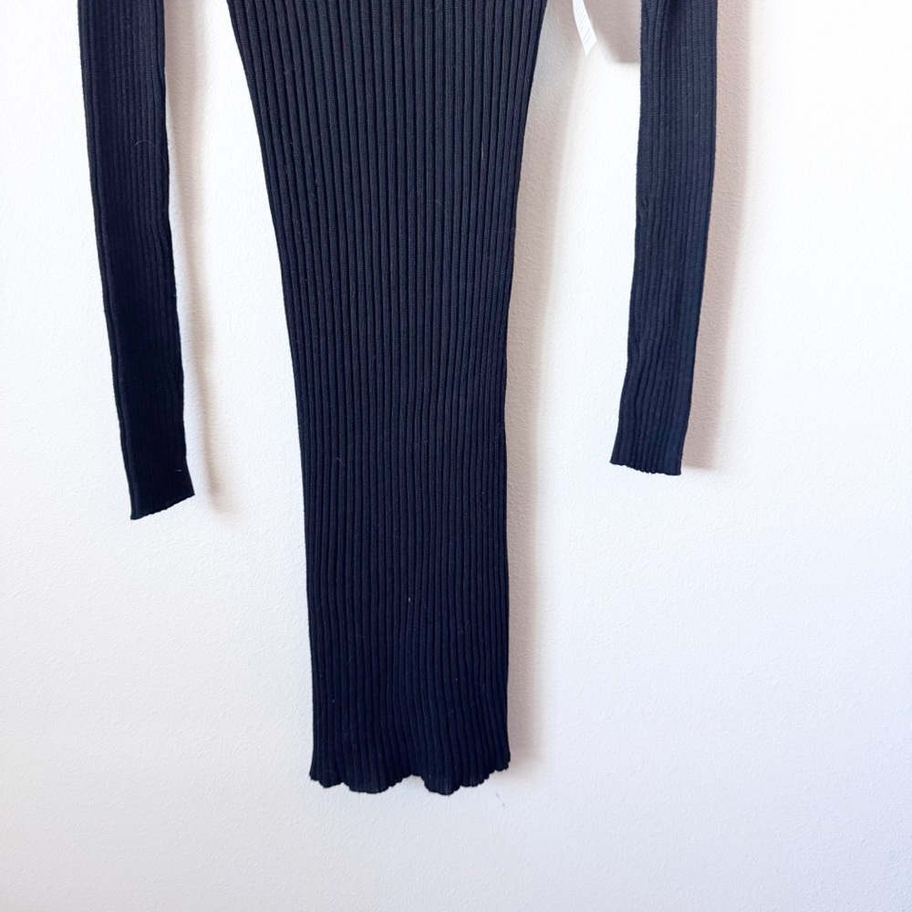 DASH Black Ribbed Knit Dress - Picture 11 of 11